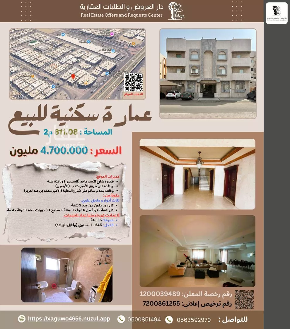 عمارة للبيع في شارع مامون برى, حي الصفاء, مدينة جدة, منطقة مكة المكرمة