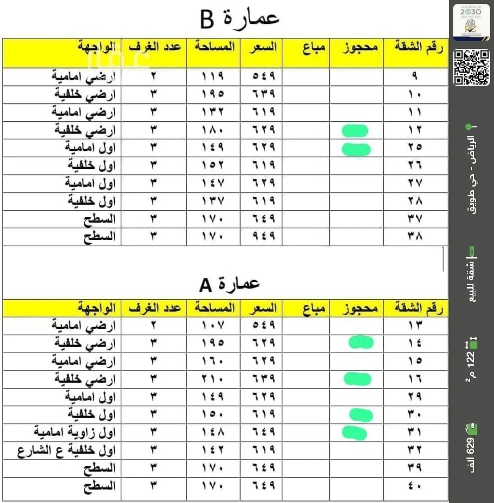 شقة للبيع في شارع سليمان بن عبدالملك بن مروان, حي طويق, مدينة الرياض, منطقة الرياض